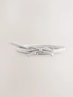 Silver Bow Skinny Stretch Belt