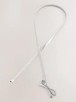 Silver Bow Skinny Stretch Belt