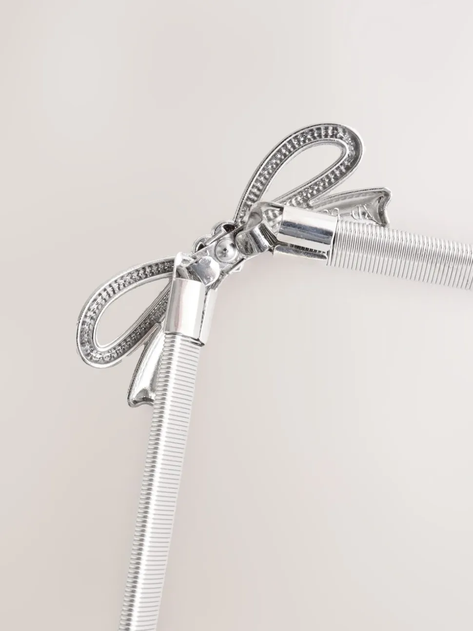 Silver Bow Skinny Stretch Belt