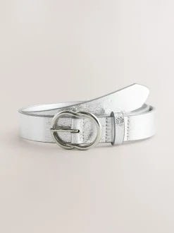 Silver Crackle Regular PU Belt