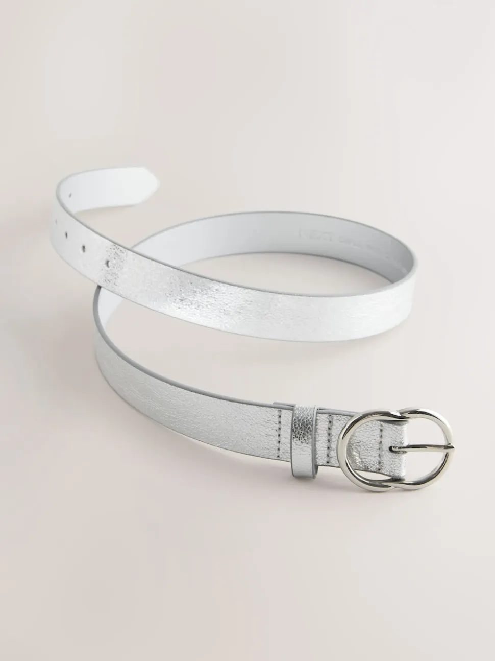 Silver Crackle Regular PU Belt