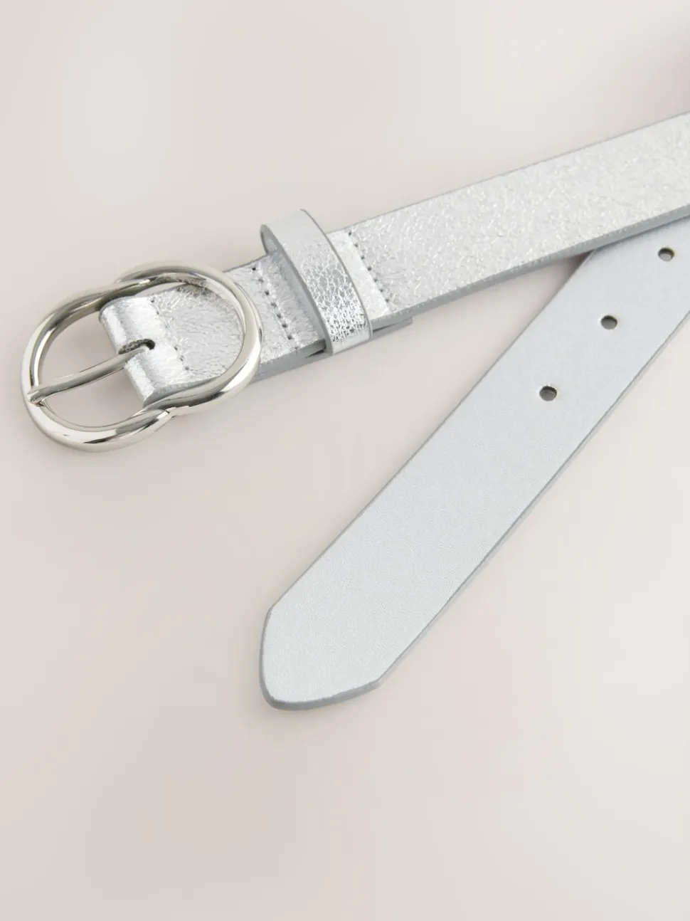 Silver Crackle Regular PU Belt