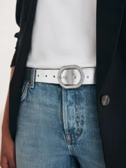 Silver Regular Metallic Belt
