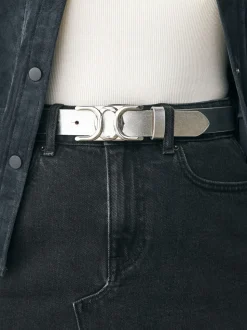 Silver Regular Statement Buckle Leather Belt