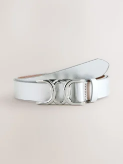 Silver Regular Statement Buckle Leather Belt