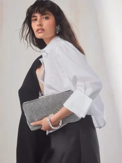 Silver Sparkle Clutch Bag