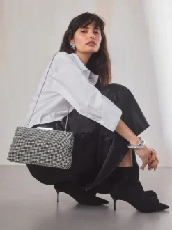 Silver Sparkle Clutch Bag