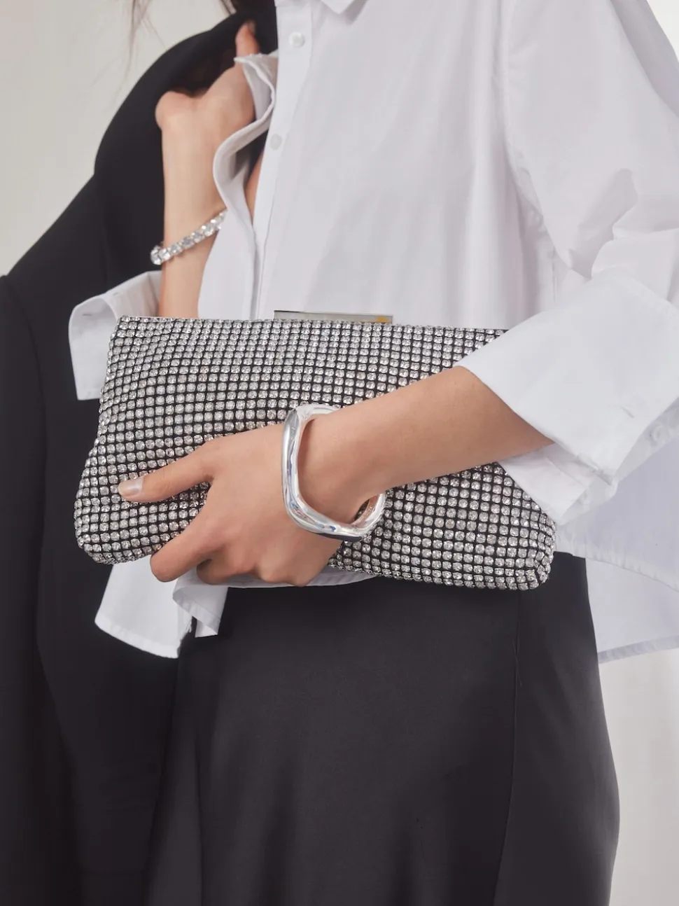 Silver Sparkle Clutch Bag