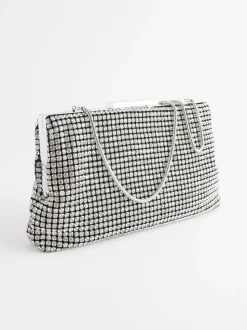 Silver Sparkle Clutch Bag