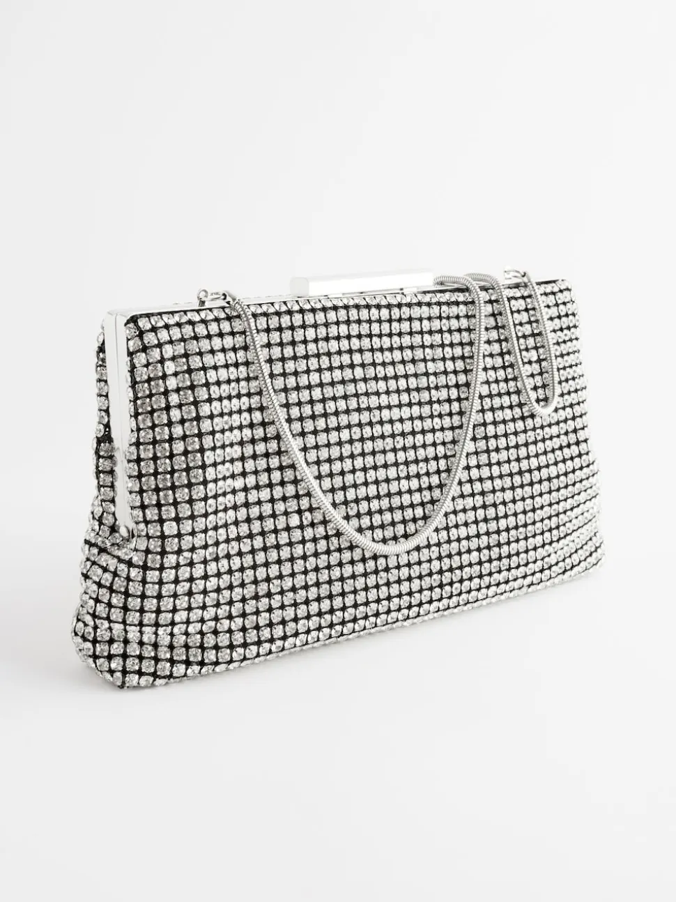 Silver Sparkle Clutch Bag