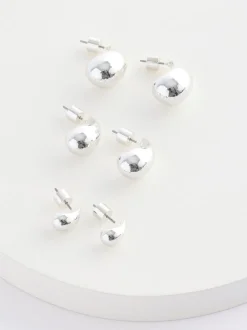 Silver Tone Teardrop Earrings 3 Pack