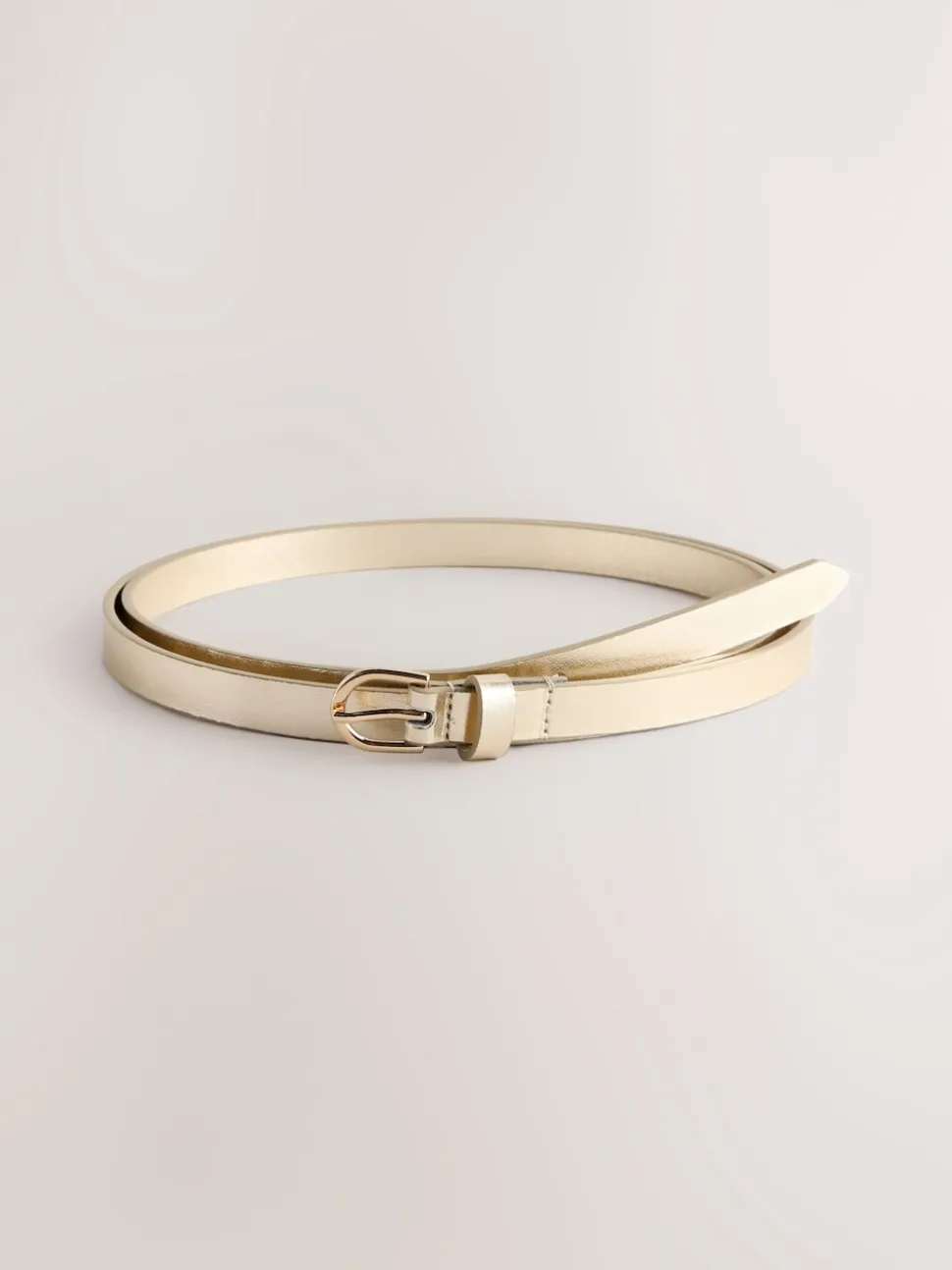 Silver/Gold PU Skinny Belts 2 Pack