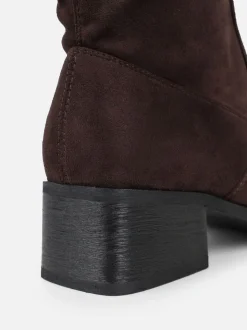 Simmi London Brown Xander Knee High Heeled Stretch Boots