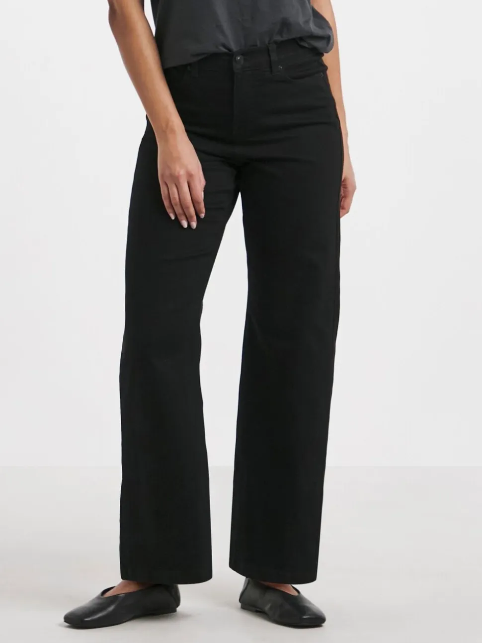 Simply Be Black 24/7 Wide Leg Jeans
