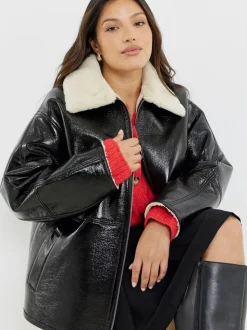 Simply Be Black Aviator Jacket