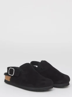 Simply Be Black Fluffy Mules With Back Strap