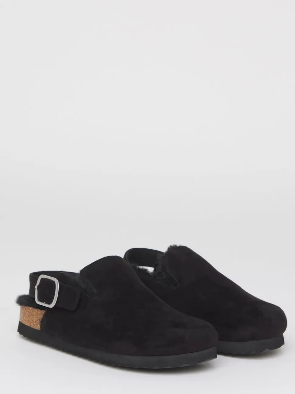 Simply Be Black Fluffy Mules With Back Strap