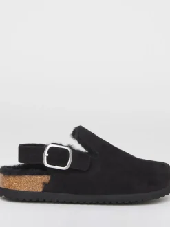 Simply Be Black Fluffy Mules With Back Strap