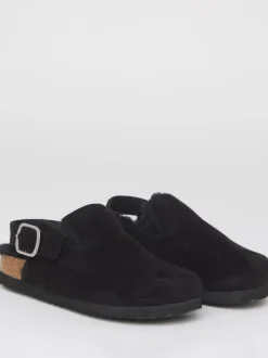Simply Be Black Fluffy Mules With Back Strap