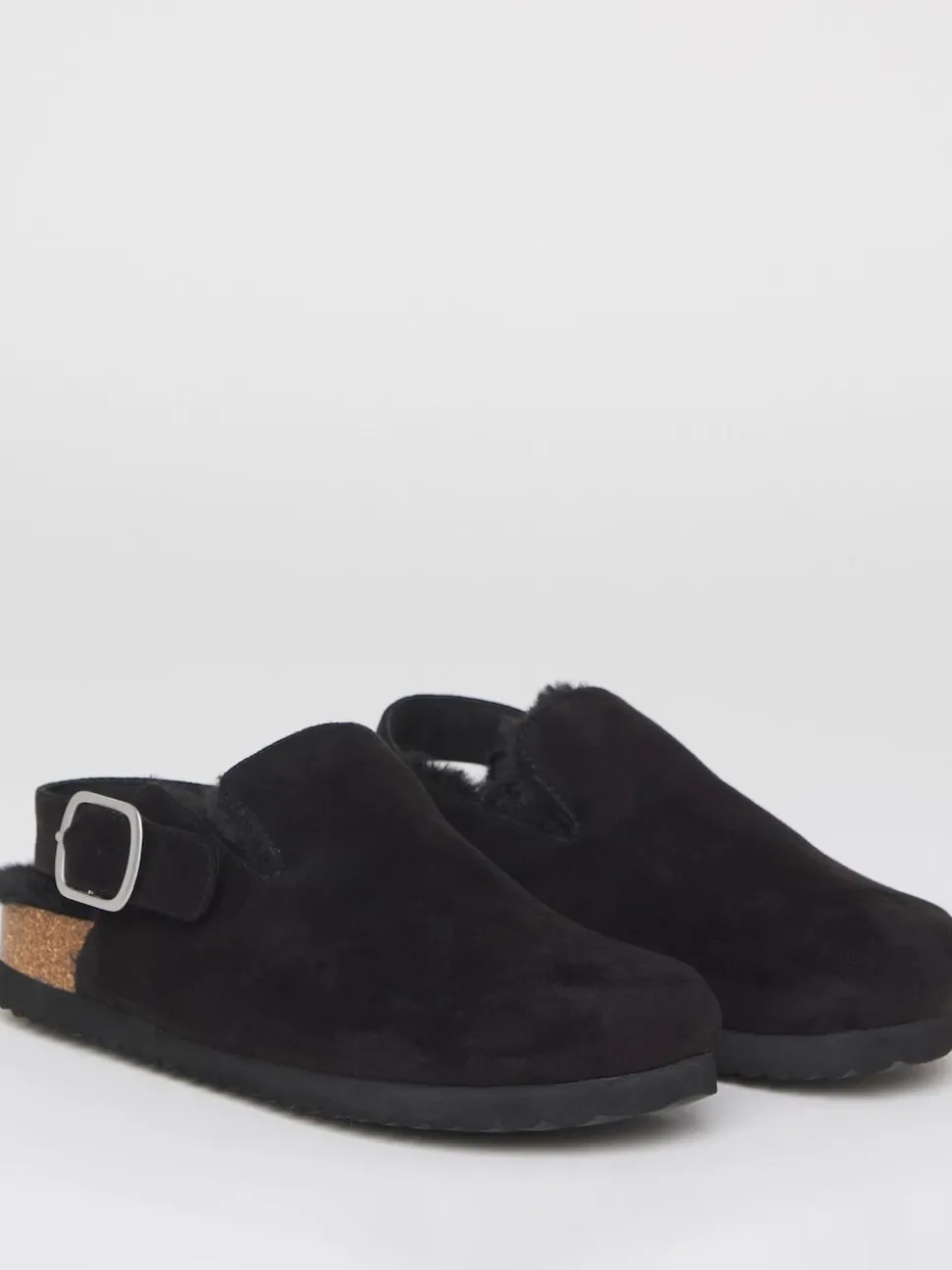 Simply Be Black Fluffy Mules With Back Strap
