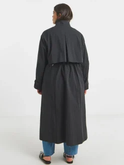 Simply Be Black Funnel Neck Longline Tech Parka