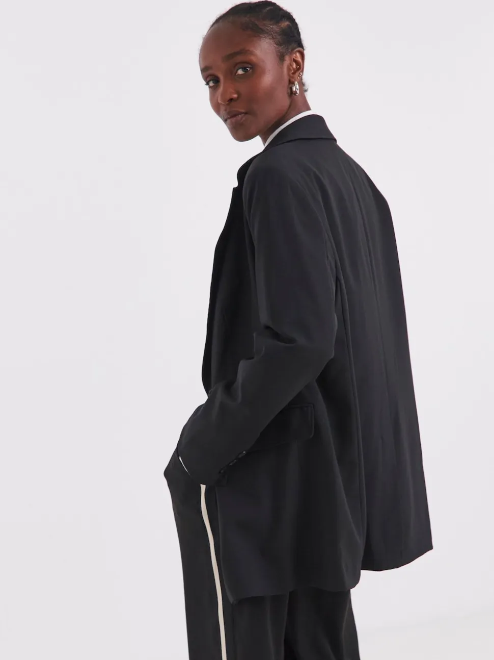 Simply Be Black Oversized Single Breasted Blazer