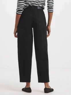 Simply Be Black Smart Tapered Barrel Jeans