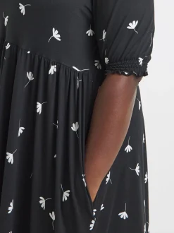 Simply Be Black Supersoft Tiered Midi Dress