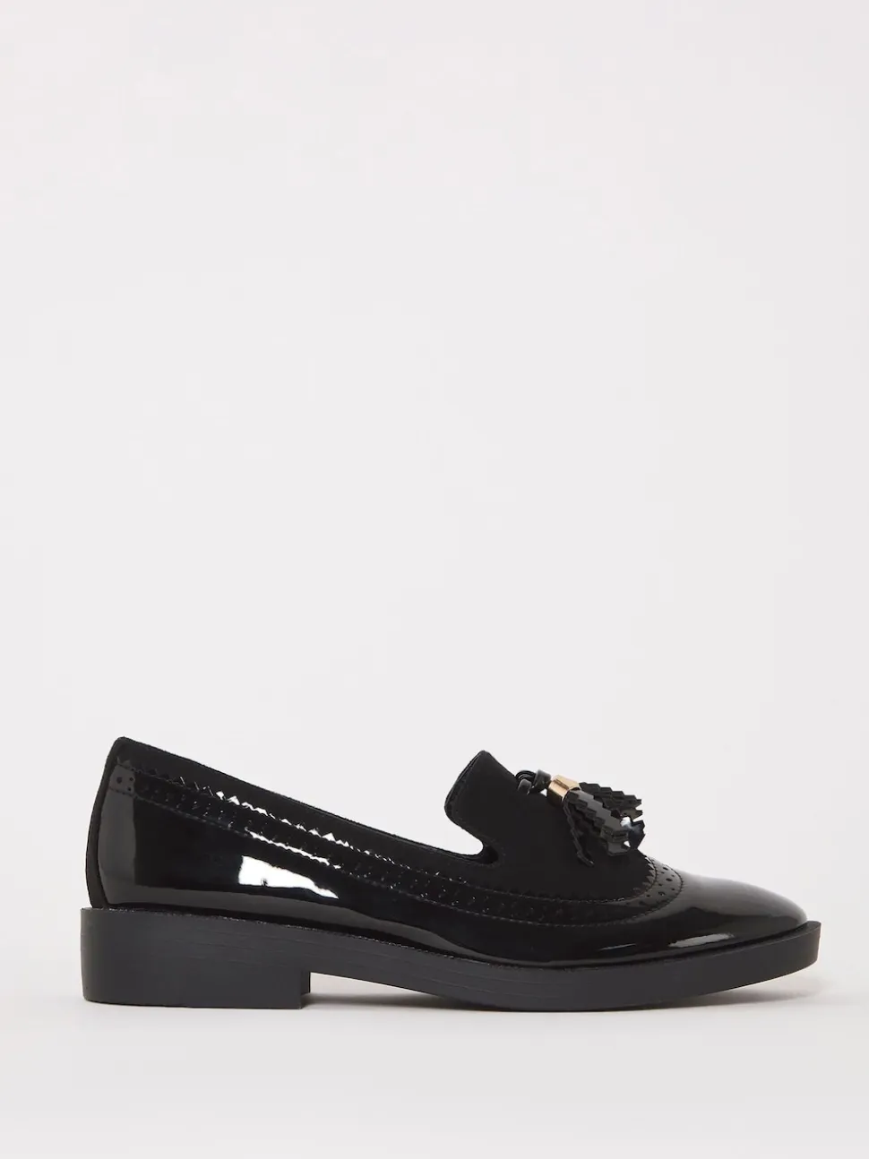 Simply Be Black Tassel Trim Slipper Cut Loafers In Extra Wide Fit