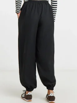 Simply Be Black Texture Balloon Trousers
