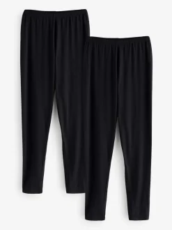 Simply Be Black Thermal Leggings 2 Pack