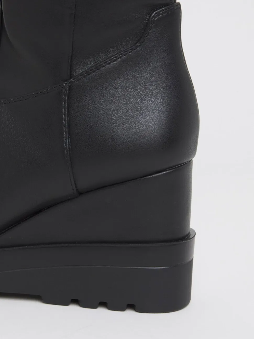 Simply Be Black Wide Fit Stretch Wedge Knee High Boots