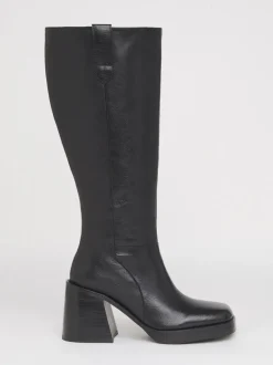 Simply Be Black Wide Fit Block Heel Knee High Boots