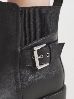 Simply Be Black Wide Fit Wedge Chelsea Boots With Buckle
