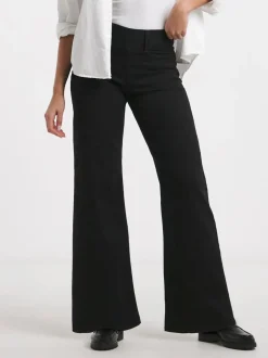 Simply Be Black Wide Leg Jeggings
