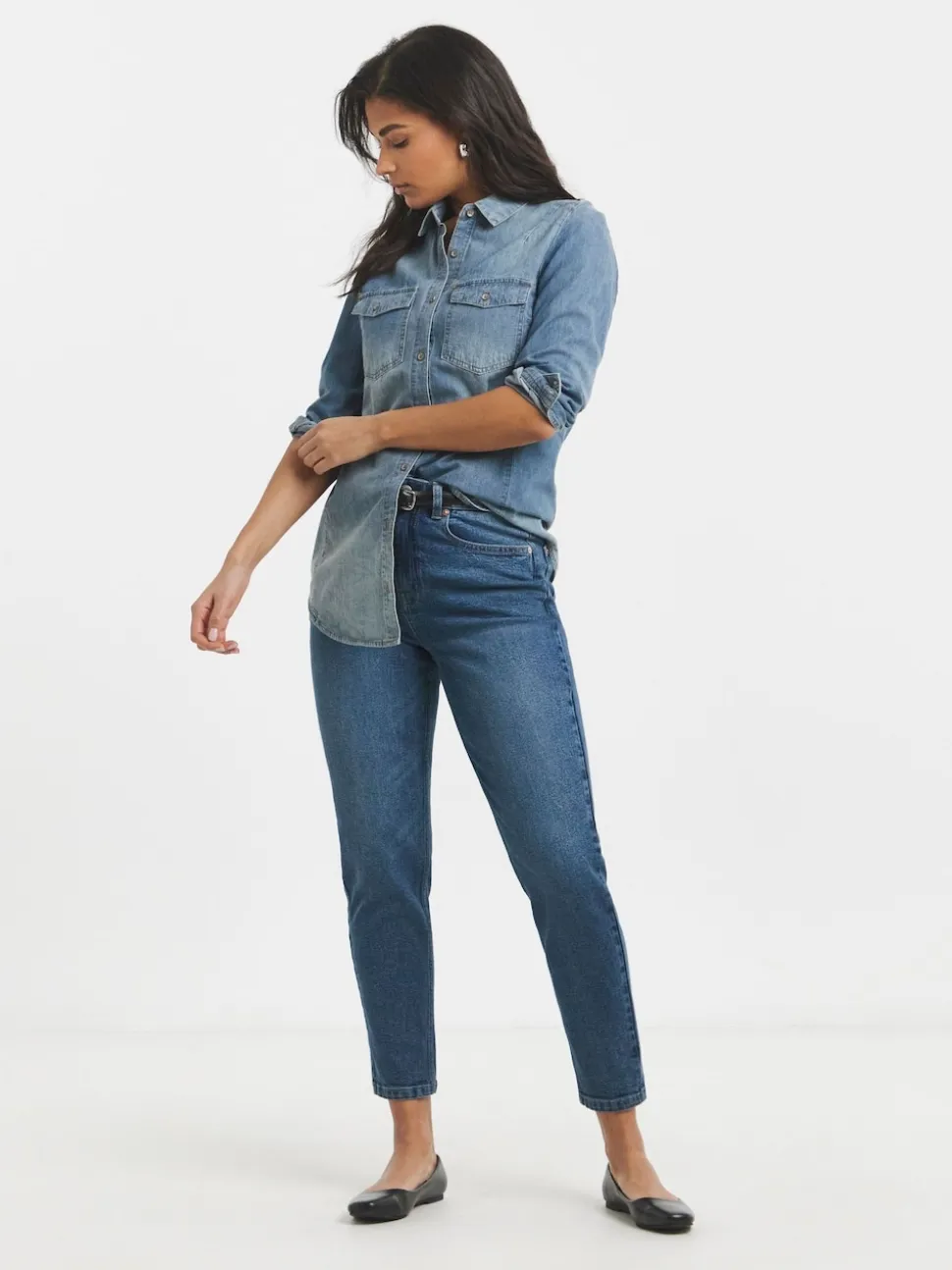 Simply Be Blue 99/1 Loose Mom Jeans