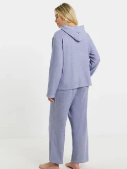 Simply Be Blue Pretty Secrets Metallic Fibre Rib Lounge Set