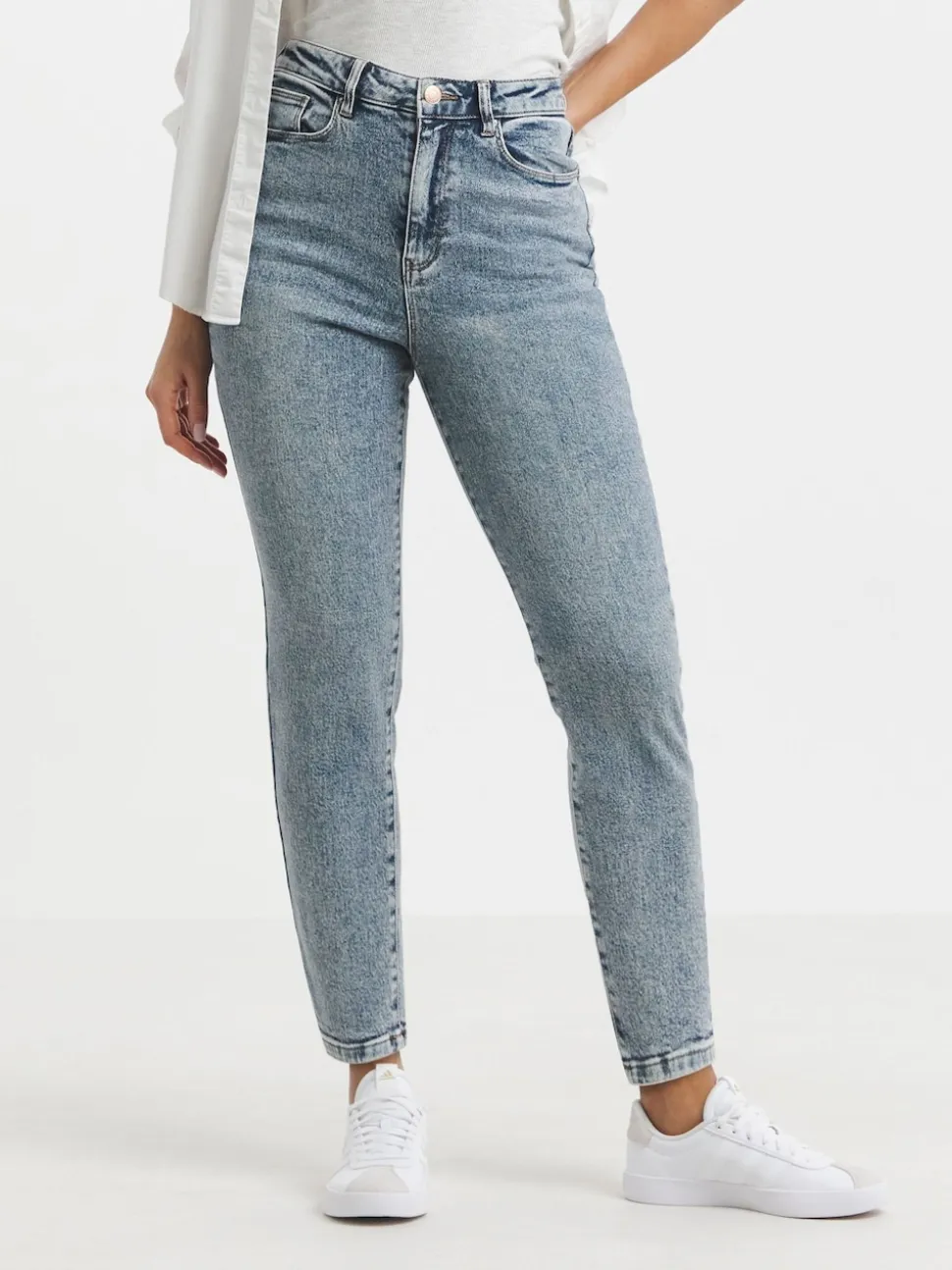 Simply Be Blue Slim Mom Jeans