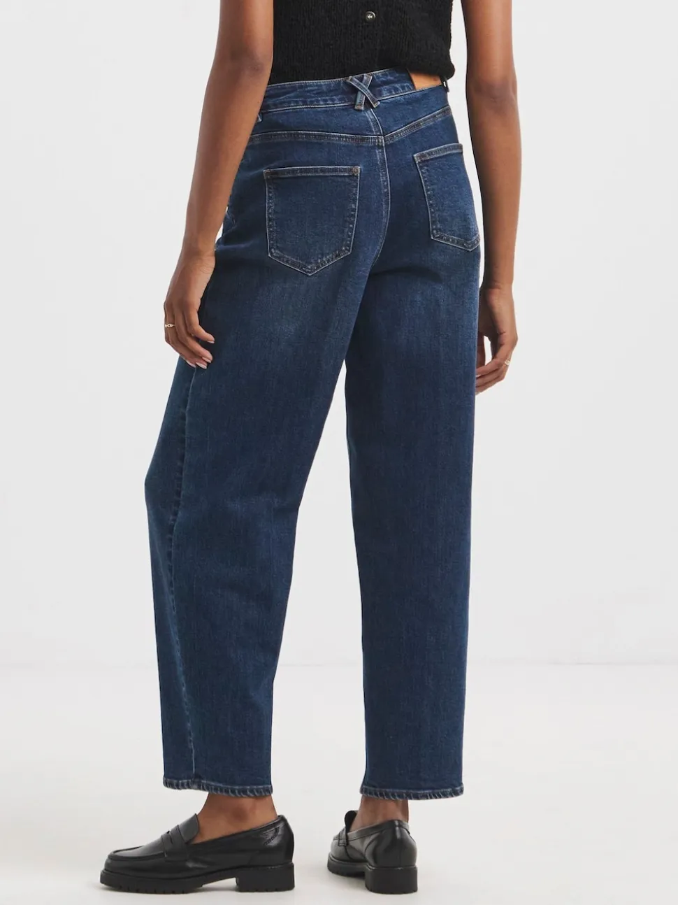 Simply Be Blue Smart Tapered Barrel Jeans
