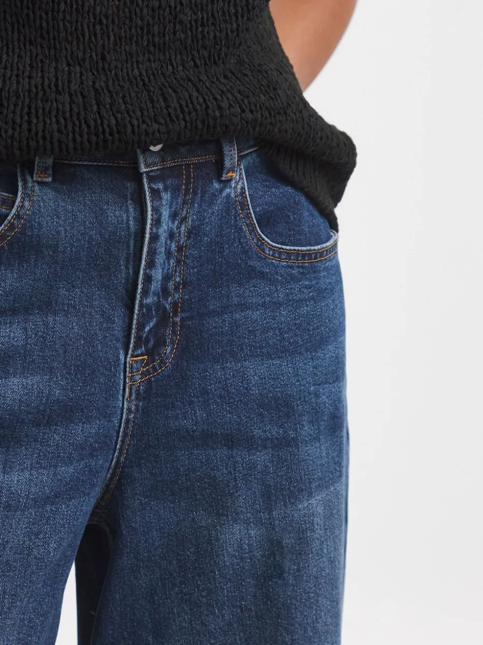 Simply Be Blue Smart Tapered Barrel Jeans