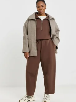 Simply Be Brown Barrel Leg Joggers