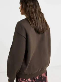 Simply Be Brown Boucle Slogan Sweatshirt