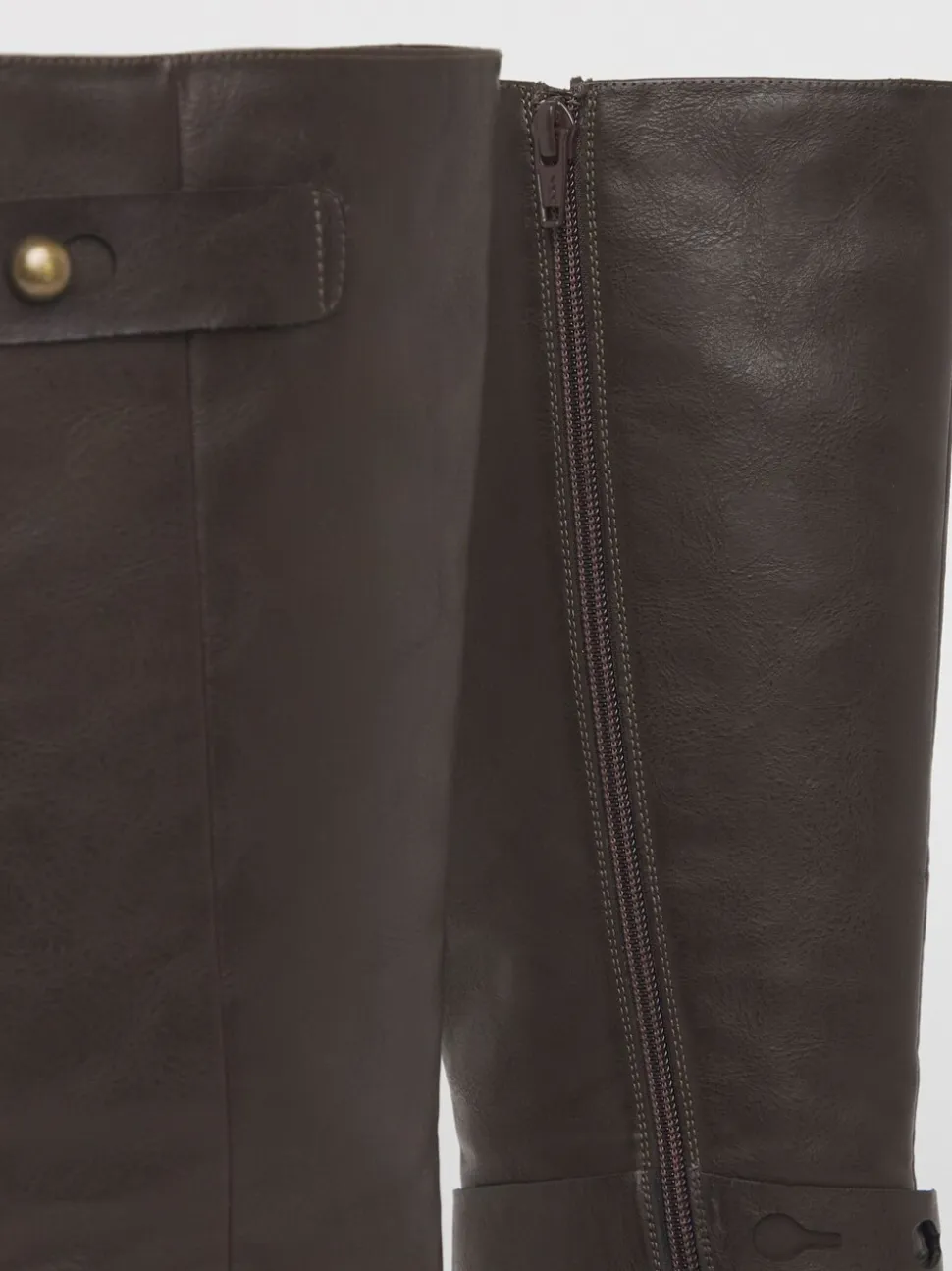 Simply Be Brown Wide Fit Casual Knee High Boots With Wrap Detail