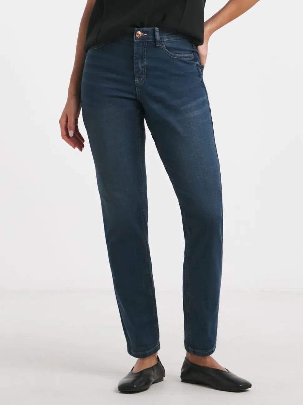 Simply Be Dark Blue 24/7 Boyfriend Jeans