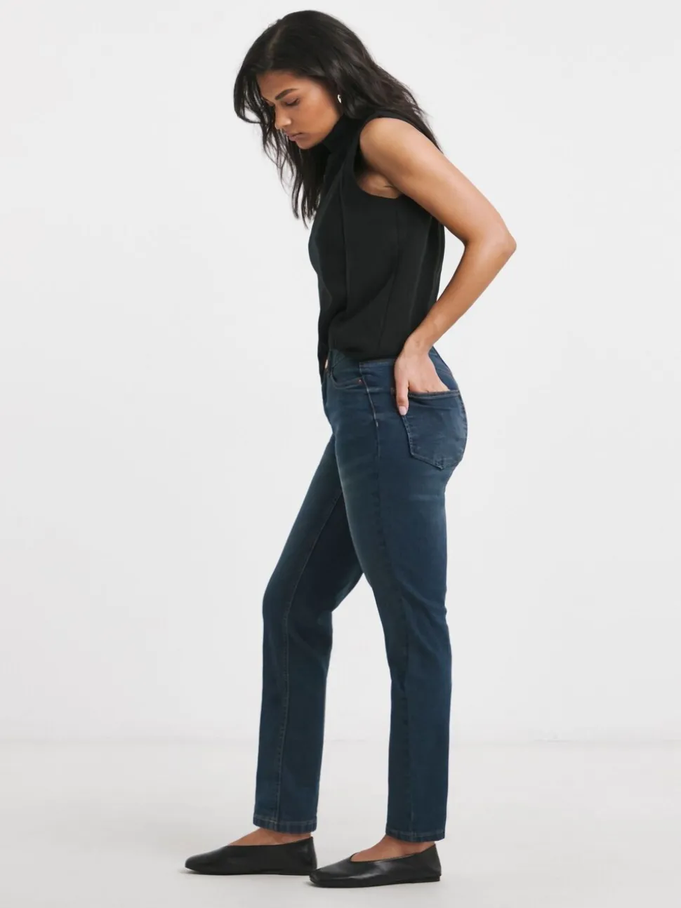 Simply Be Dark Blue 24/7 Boyfriend Jeans
