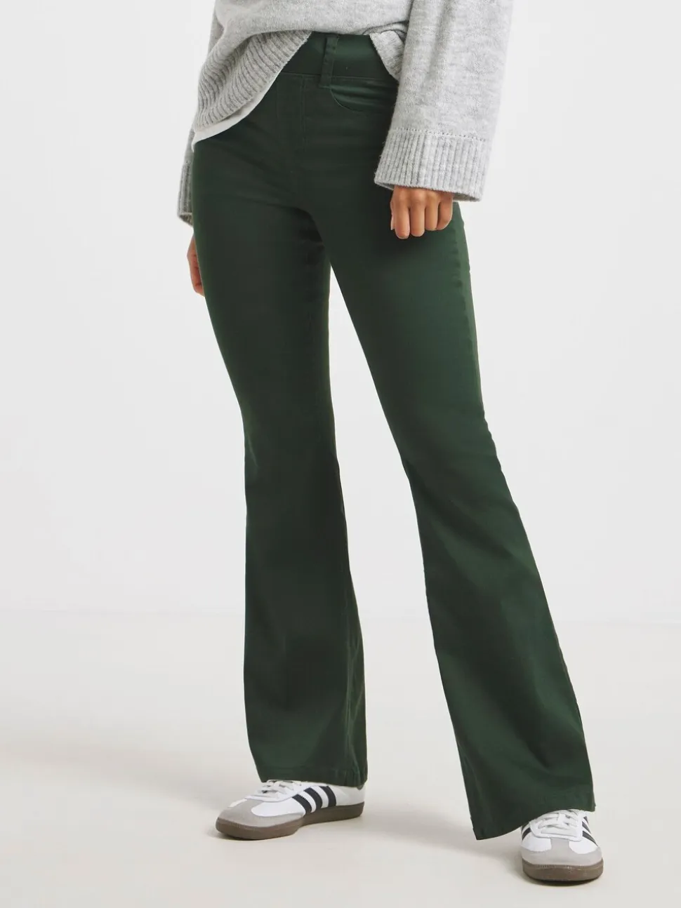 Simply Be Green Flared Pull On Jeggings