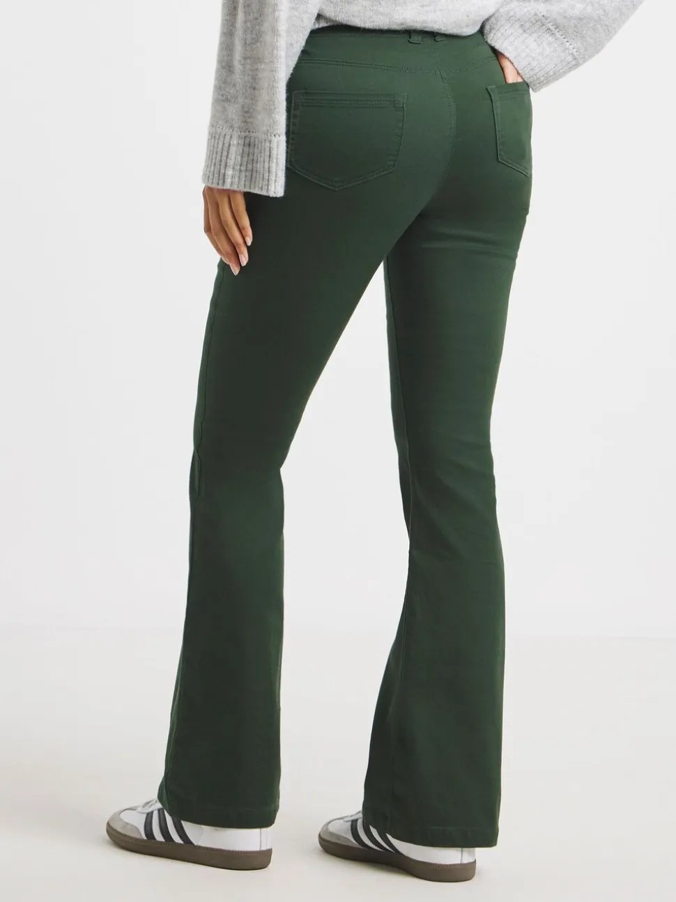 Simply Be Green Flared Pull On Jeggings