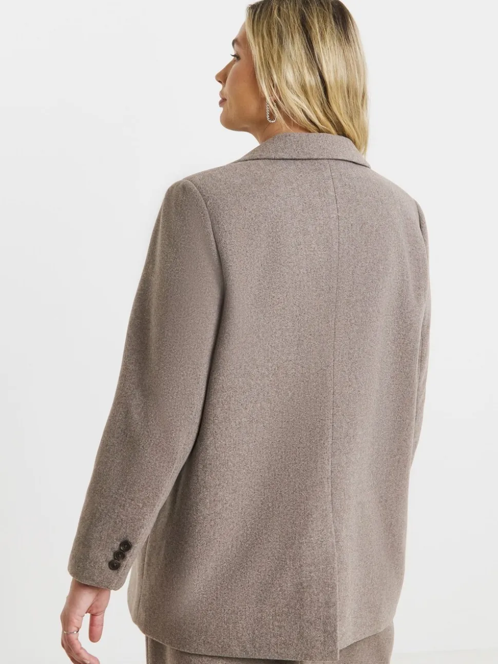 Simply Be Grey Oversized Wool Look Blazer