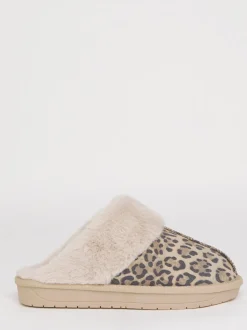 Simply Be Light Brown Standard Fit Faux Fur Lined Suede Mule Slippers