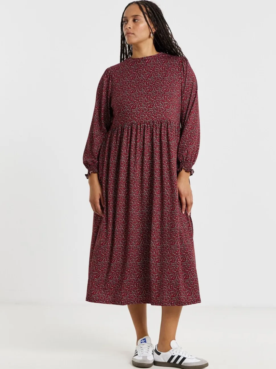 Simply Be Light Red Supersoft Midi Dress